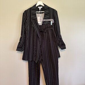 Black & White Pinstripe Pant and Blazer set